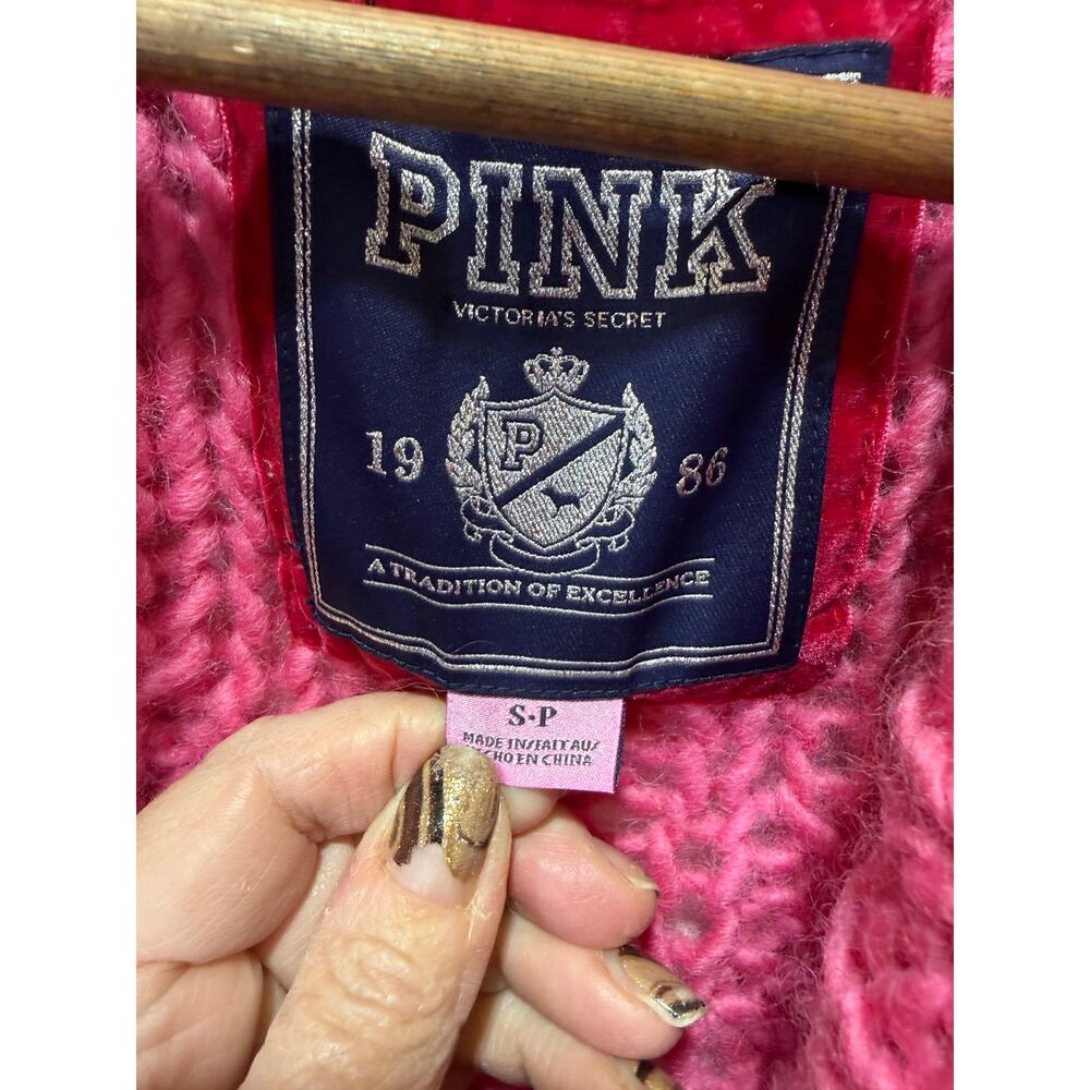 Victoria’s Secret PINK Wool Cable Knit Belted Cardigan Size S - Picture 7 of 12